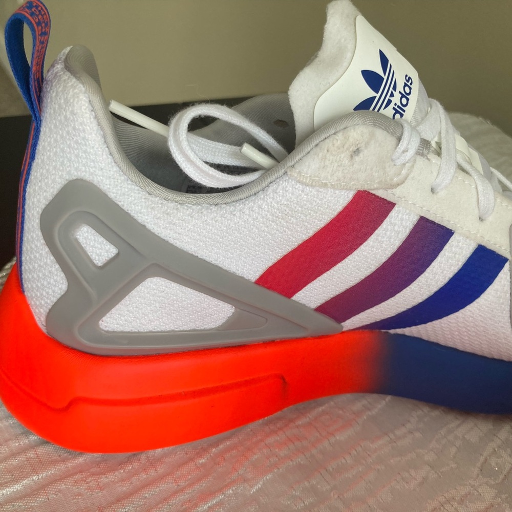 Adidas ZX 2K Boost White Red Blue Sneakers - Picture 6 of 10